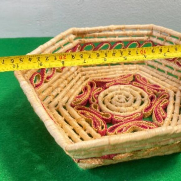Vintage Woven Wicker Boho Rattan Basket, Natural Straw Basket, Bathroom Decor Fa - Picture 4 of 6